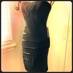 Strapless black dress